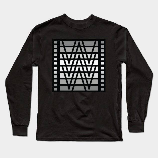 “Dimensional Waves” - V.1 Grey - (Geometric Art) (Dimensions) - Doc Labs Long Sleeve T-Shirt by Doc Labs